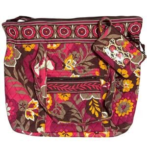 Vera Bradley Carnaby Quilted Large Shoulder Bag & Coin Purse Set Retired Print